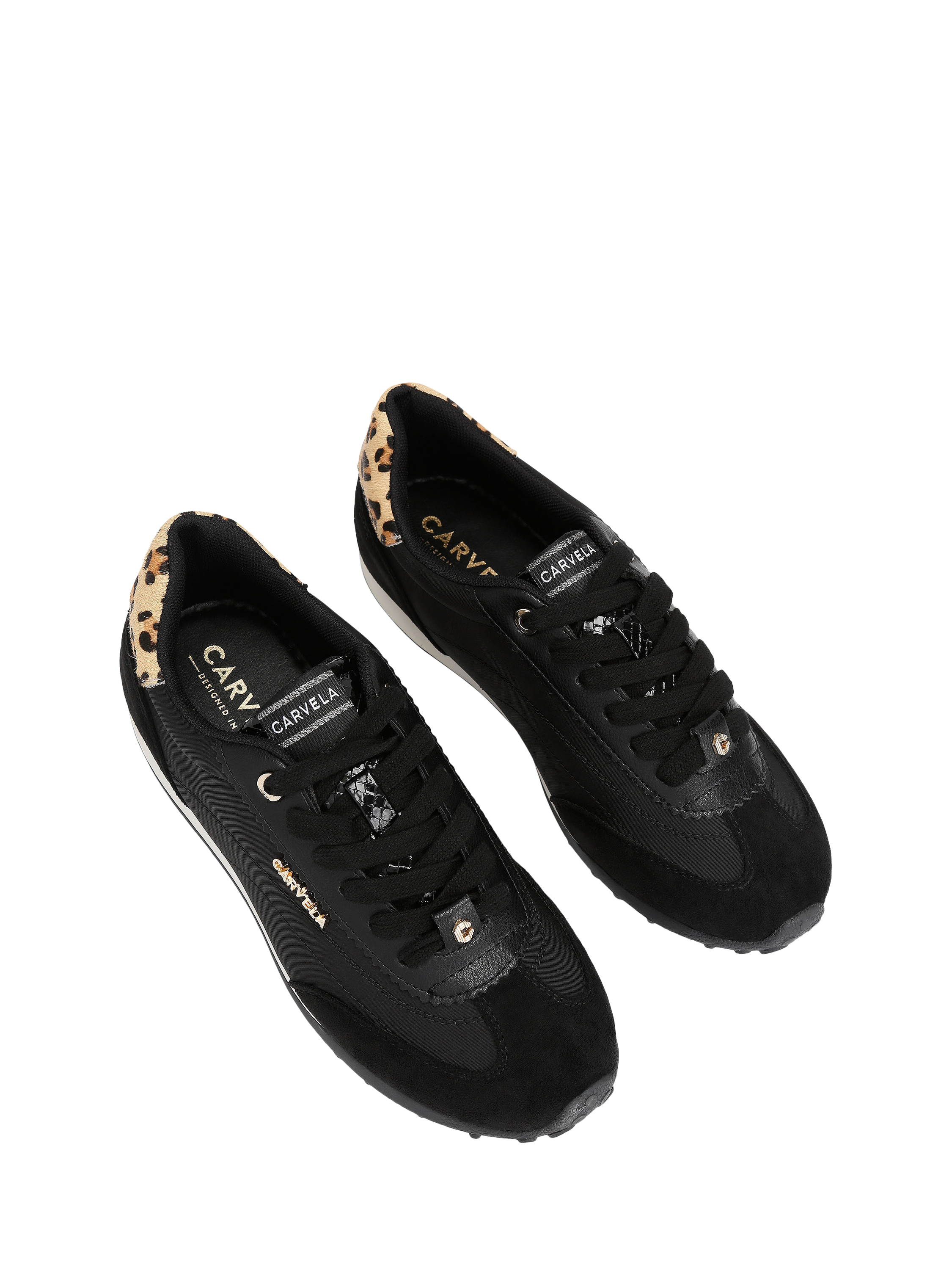 Product image 3 of 4, which shows Carvela Martina Lace Up Trainers, Black/Multi, 3