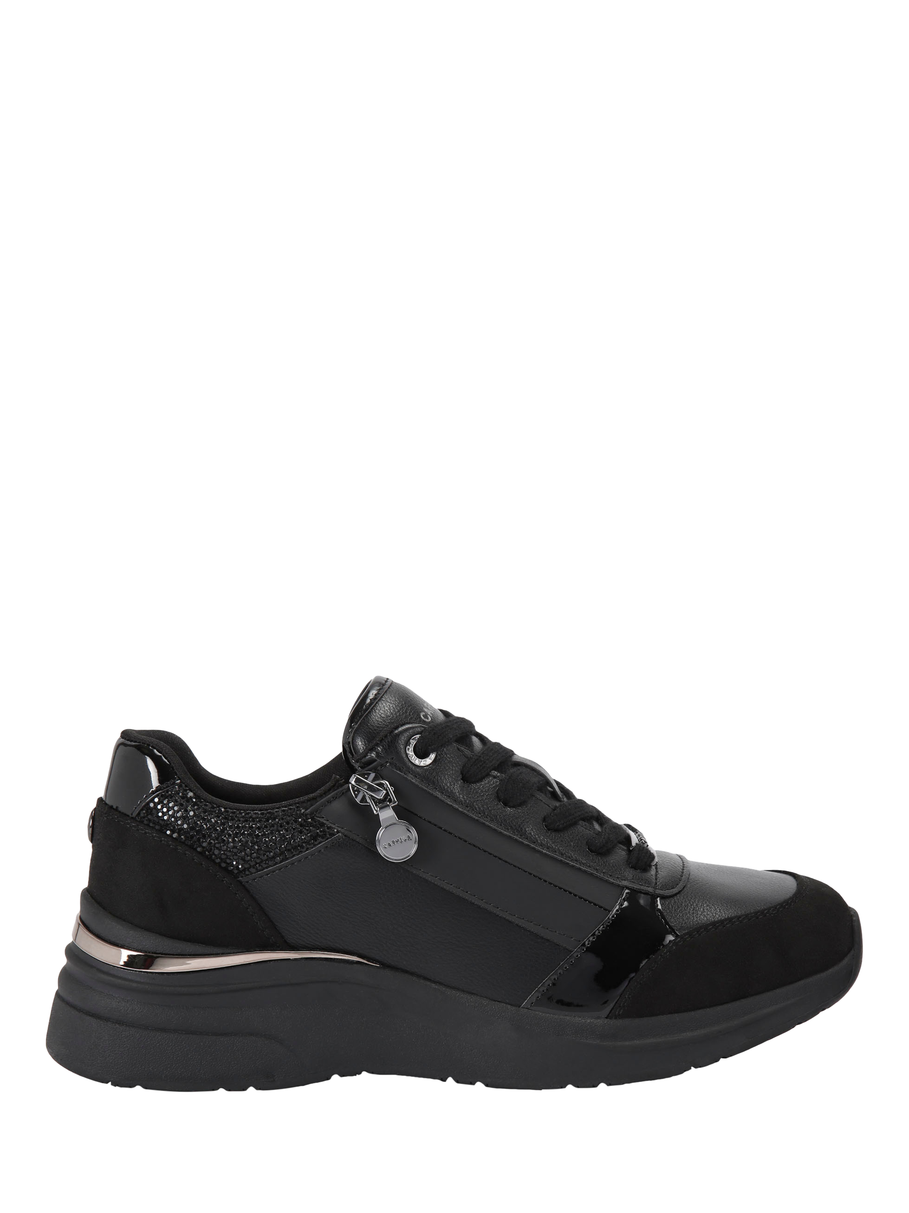 Carvela Statement Zip Runner Trainers, Black