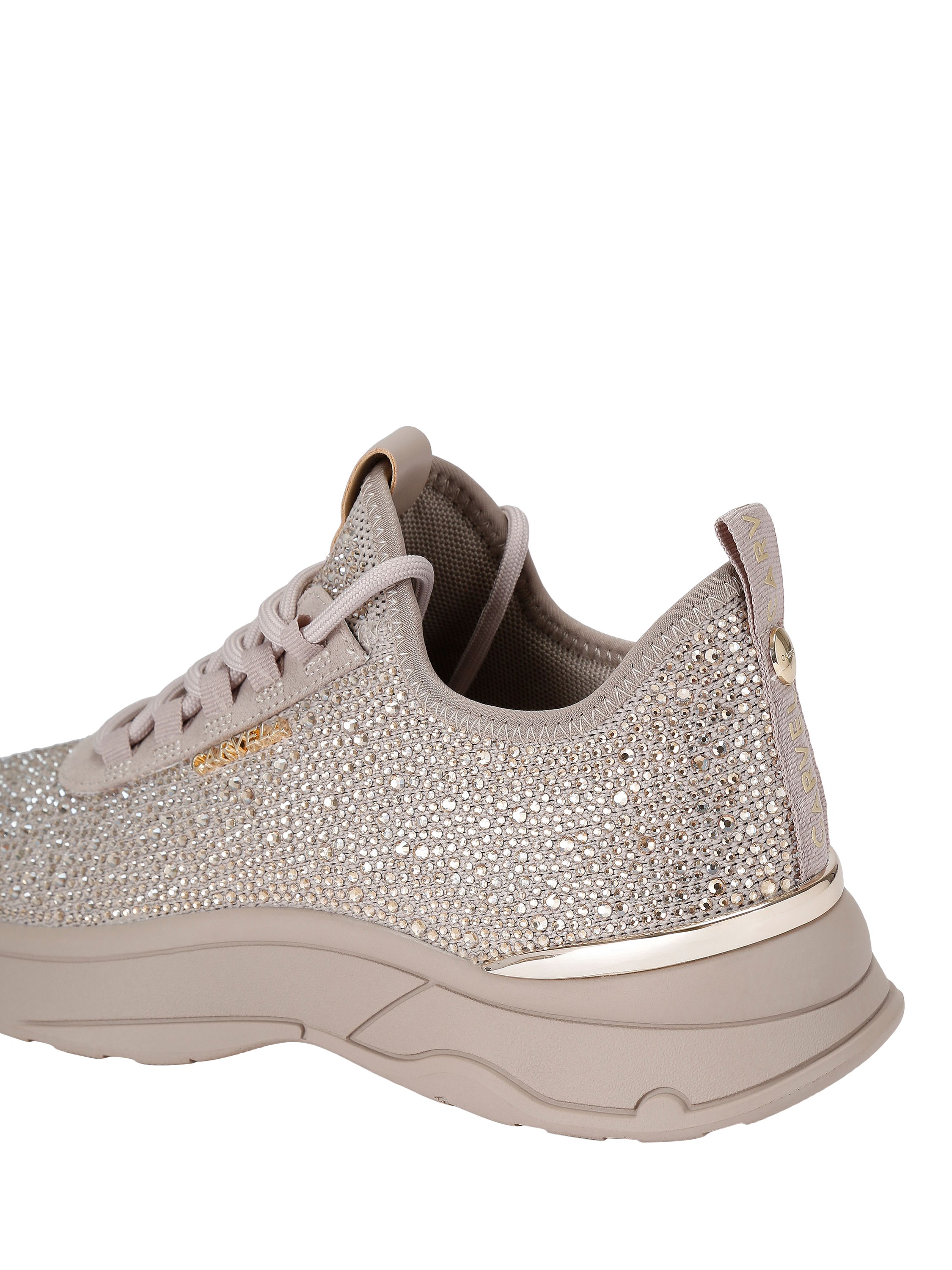 Product image 4 of 5, which shows Carvela Swift Jewel Runner Trainers, Taupe, 3