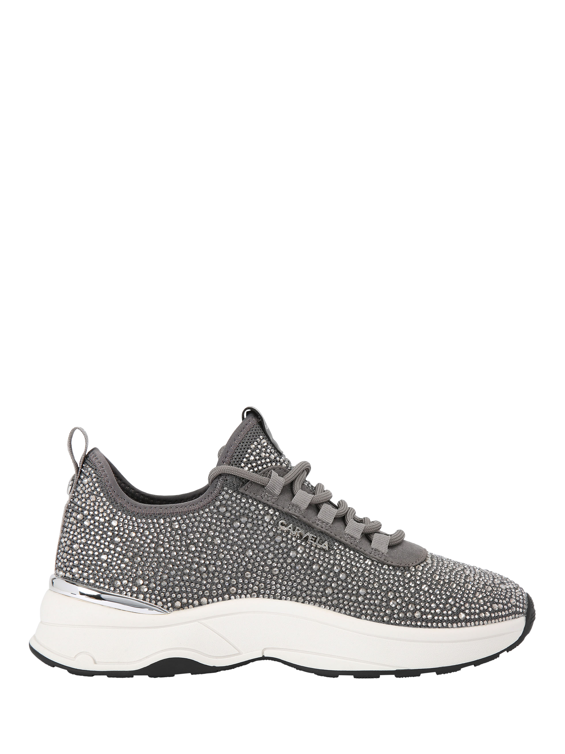 Product image 1 of 4, which shows Carvela Swift Jewel Runner Trainers, Pewter, 3