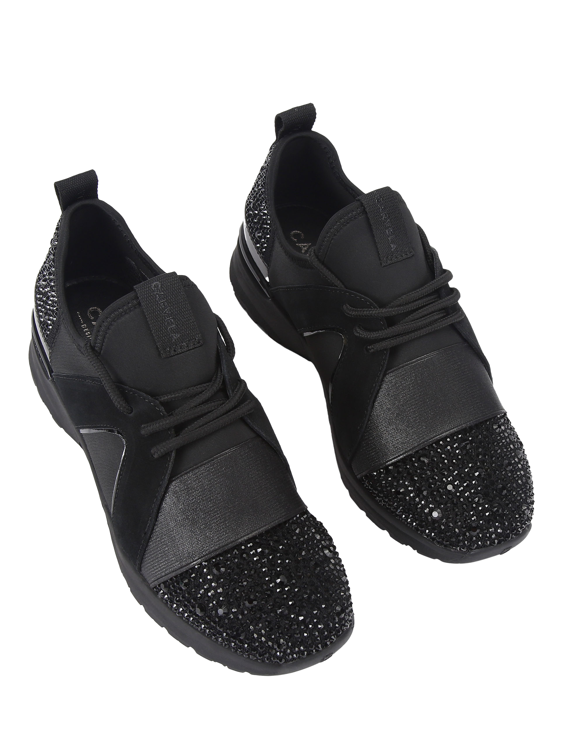 Product image 3 of 5, which shows Carvela Tempo Lace Up Trainers, Black, 3