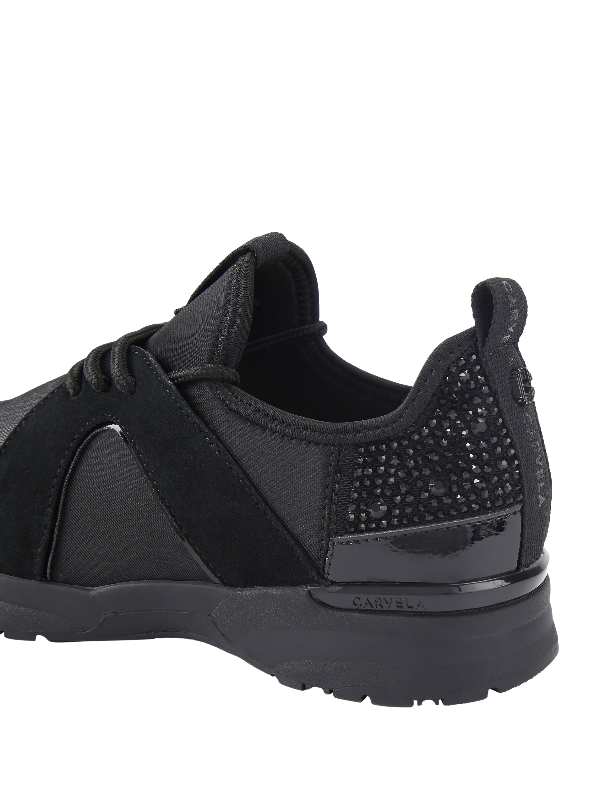 Product image 4 of 5, which shows Carvela Tempo Lace Up Trainers, Black, 3