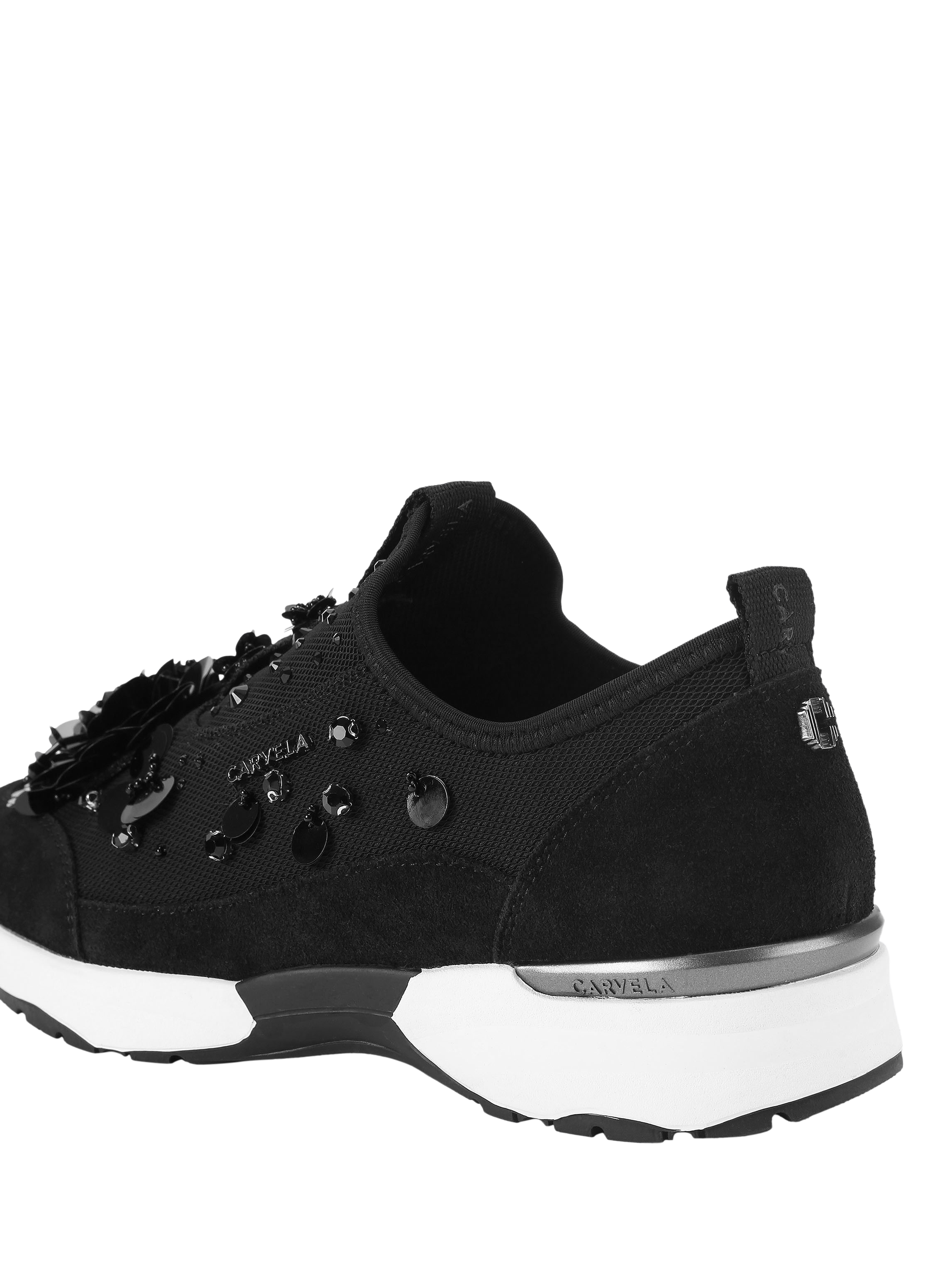 Product image 4 of 5, which shows Carvela Tempo Jewel Slip-On Trainers, Black, 3