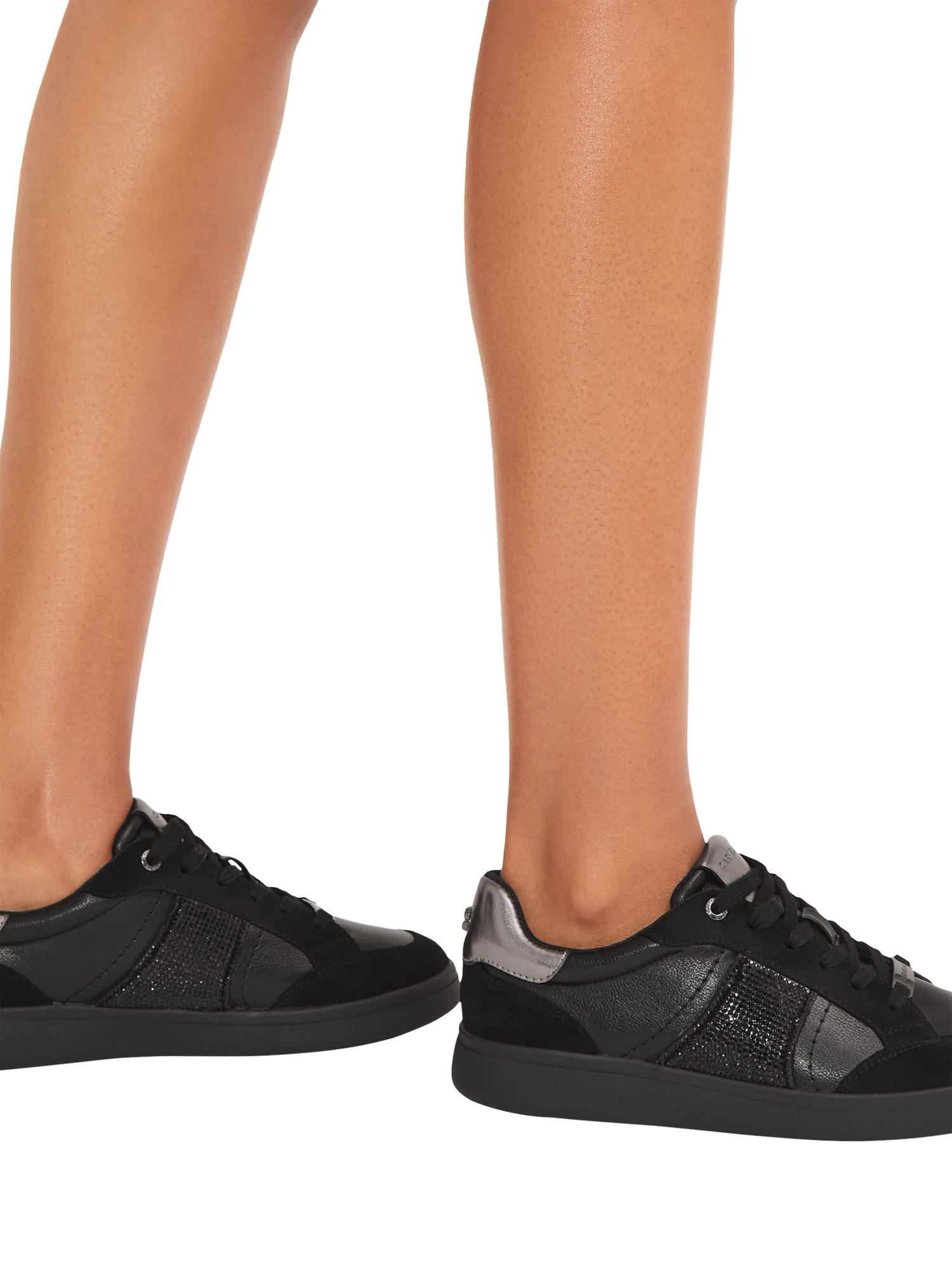 Product image 2 of 5, which shows Carvela Veneto Lace Up Trainers, Black, 3
