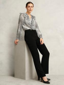 Hobbs Rosana Polka Dot Top, Cream/Black, Cream/Black