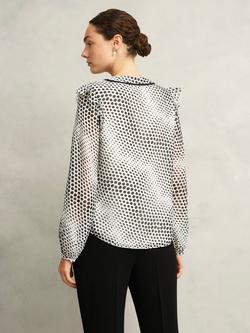 Hobbs Rosana Polka Dot Top, Cream/Black - view 2, Cream/Black