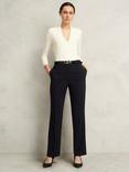 Hobbs Rae Straight Tailored Trousers, Black