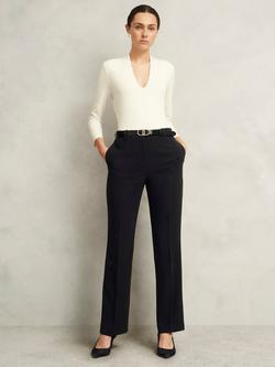 Hobbs Rae Straight Tailored Trousers, Black, Black