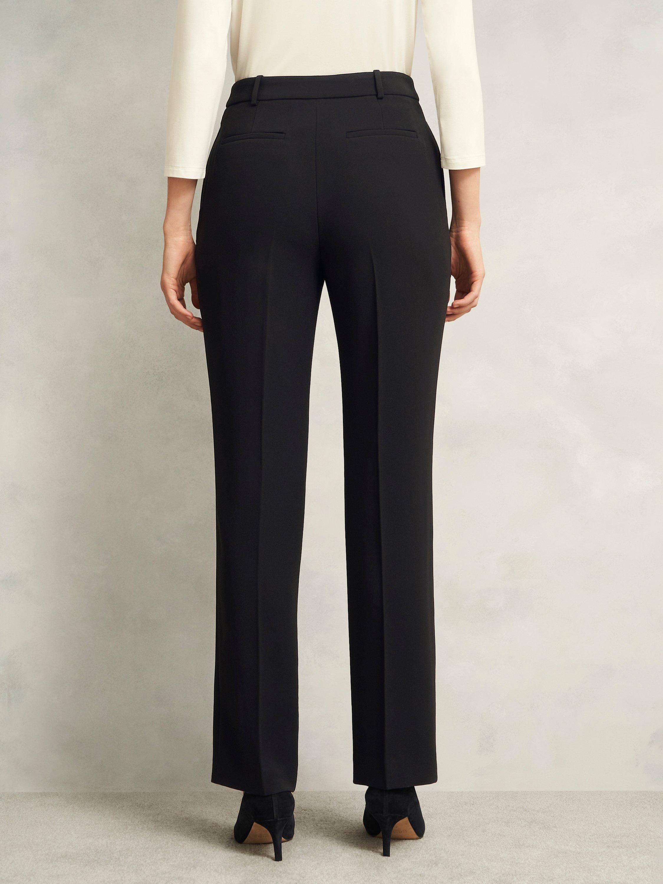 Product image 2 of 6, which shows Hobbs Rae Straight Tailored Trousers, Black, 10