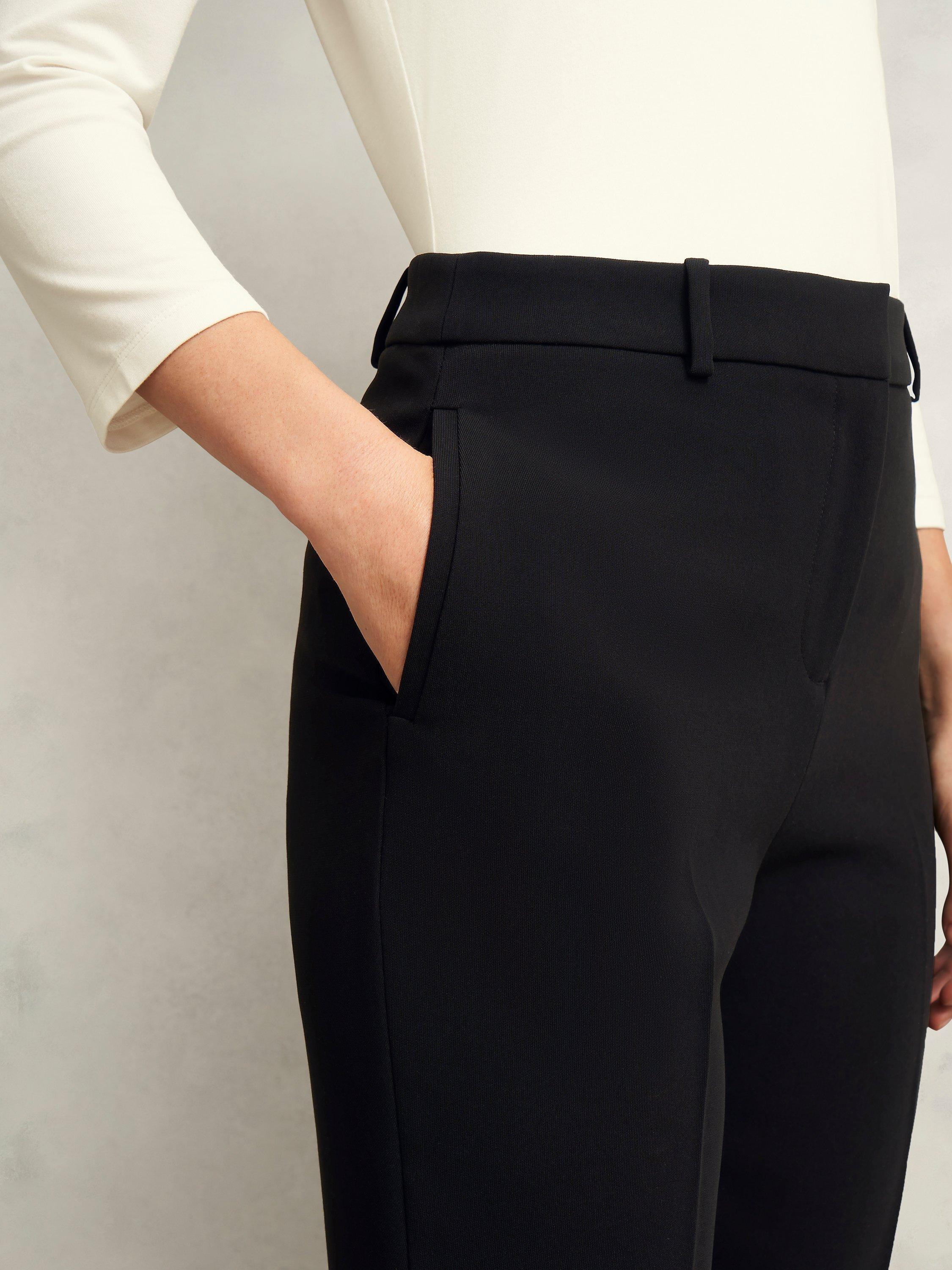 Product image 3 of 6, which shows Hobbs Rae Straight Tailored Trousers, Black, 10