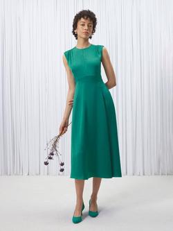 Hobbs Isobel  Sleeveless Crew Neck Midi Tea Dress, Amethyst Green
