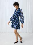 Hobbs Gracie Floral V-Neck Flared Mini Dress
