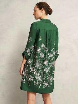 Hobbs Marci Floral Tunic Dress, Green/Multi - view 2, Green/Multi