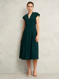 Hobbs Sophie Crepe Midi Dress, Ponderosa Green
