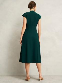 Hobbs Sophie Crepe Midi Dress, Ponderosa Green - view 2, Ponderosa Green