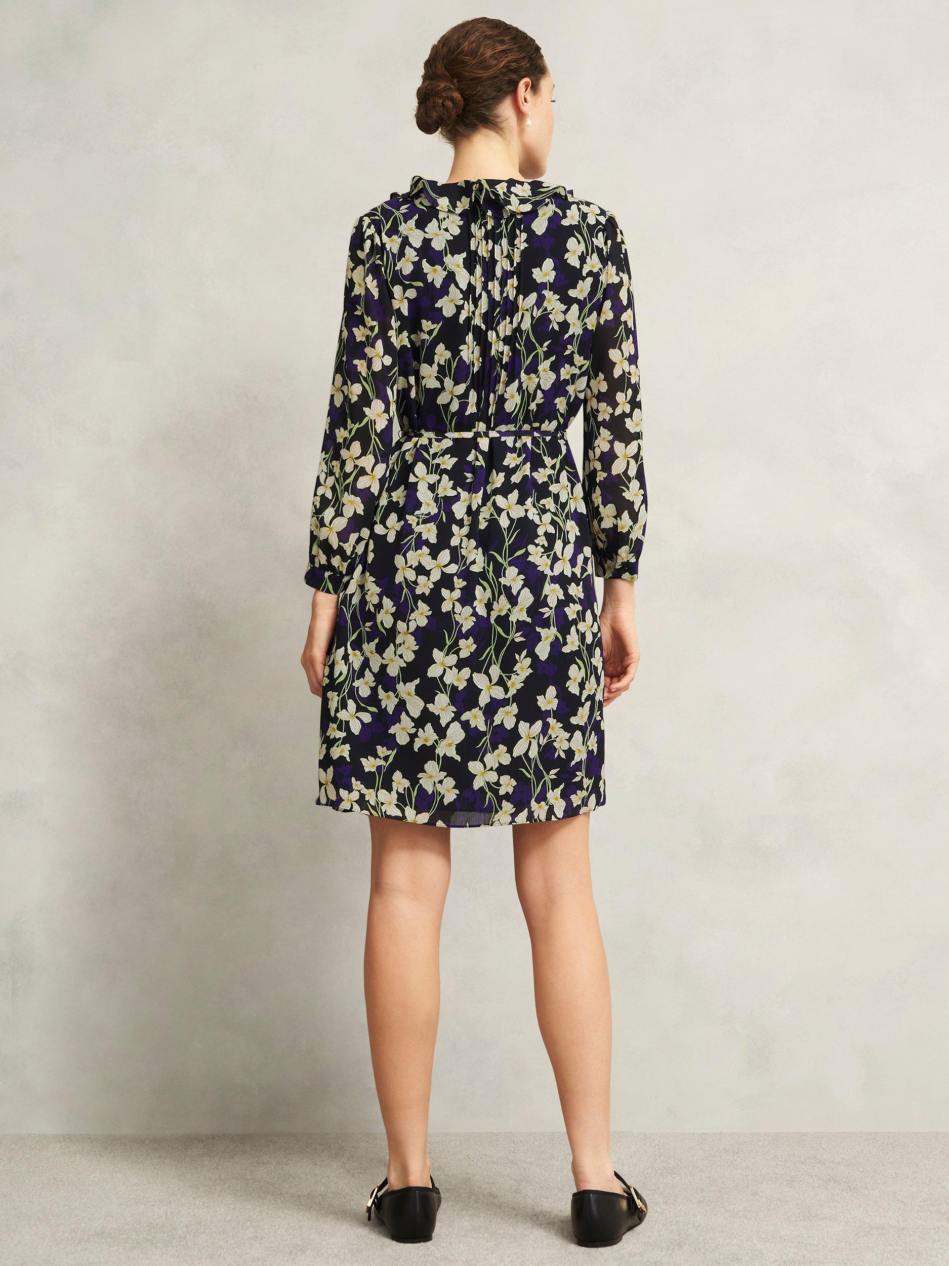 Product image 2 of 5, which shows Hobbs Zoe Mini Dress, Navy/Multi, 10