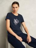 Hobbs Pixie Floral T-Shirt, Navy/Multi