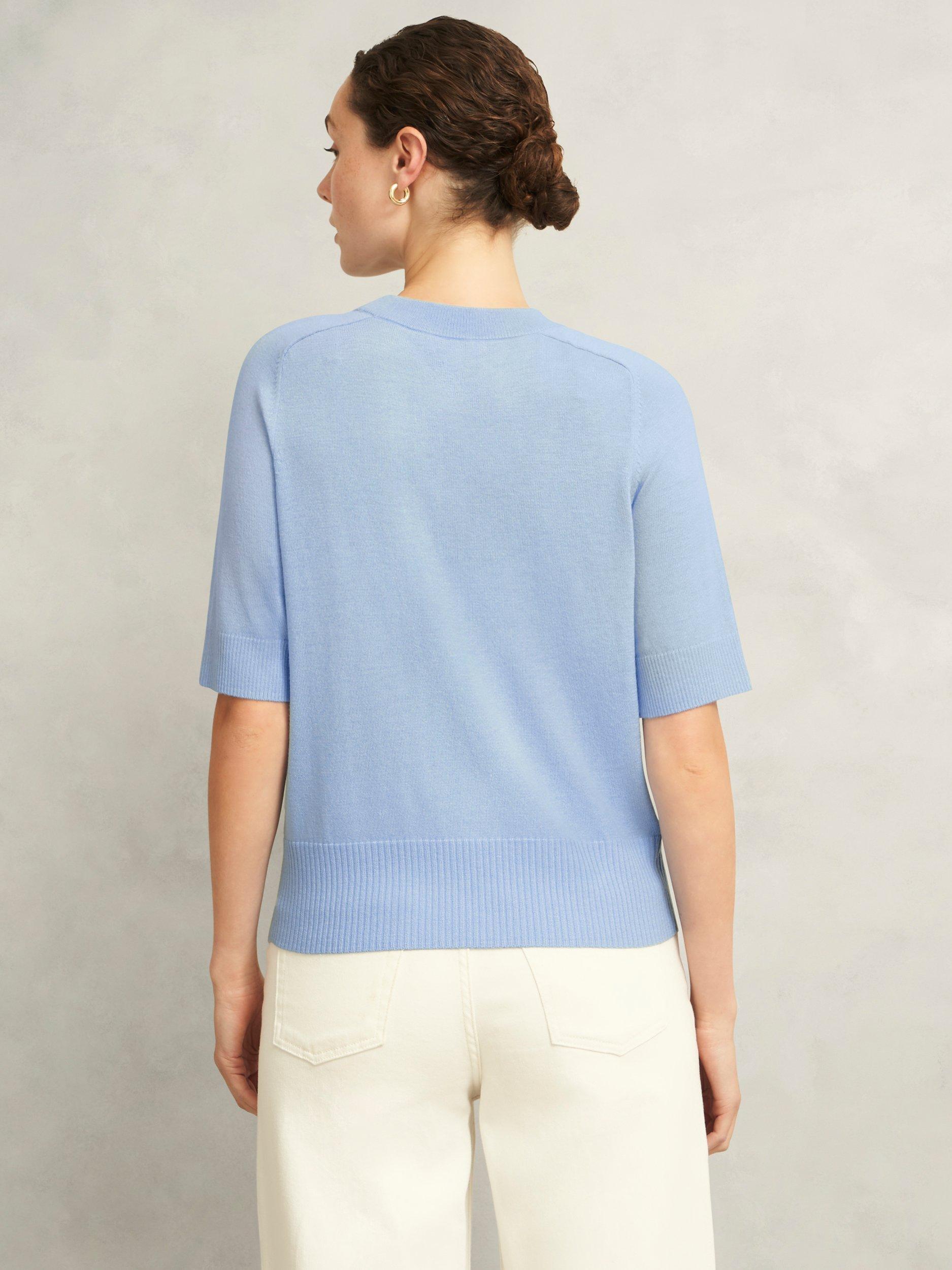 Product image 2 of 5, which shows Hobbs Leena Short Sleeve Jumper, Maya Blue, L