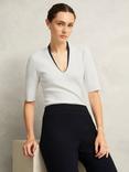 Hobbs Scarlett Two Tone Knit Top, Ivory/Navy