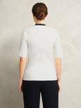 Hobbs Scarlett Two Tone Knit Top, Ivory/Navy