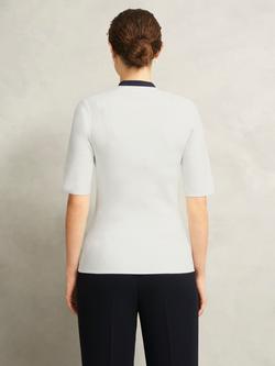 Hobbs Scarlett Two Tone Knit Top, Ivory/Navy - view 2, Ivory/Navy