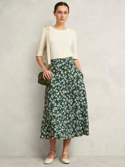 Hobbs Kiara Floral A-Line Midi Skirt, Green/Multi