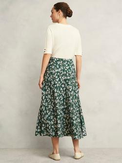 Hobbs Kiara Floral A-Line Midi Skirt - view 2, Green/Multi