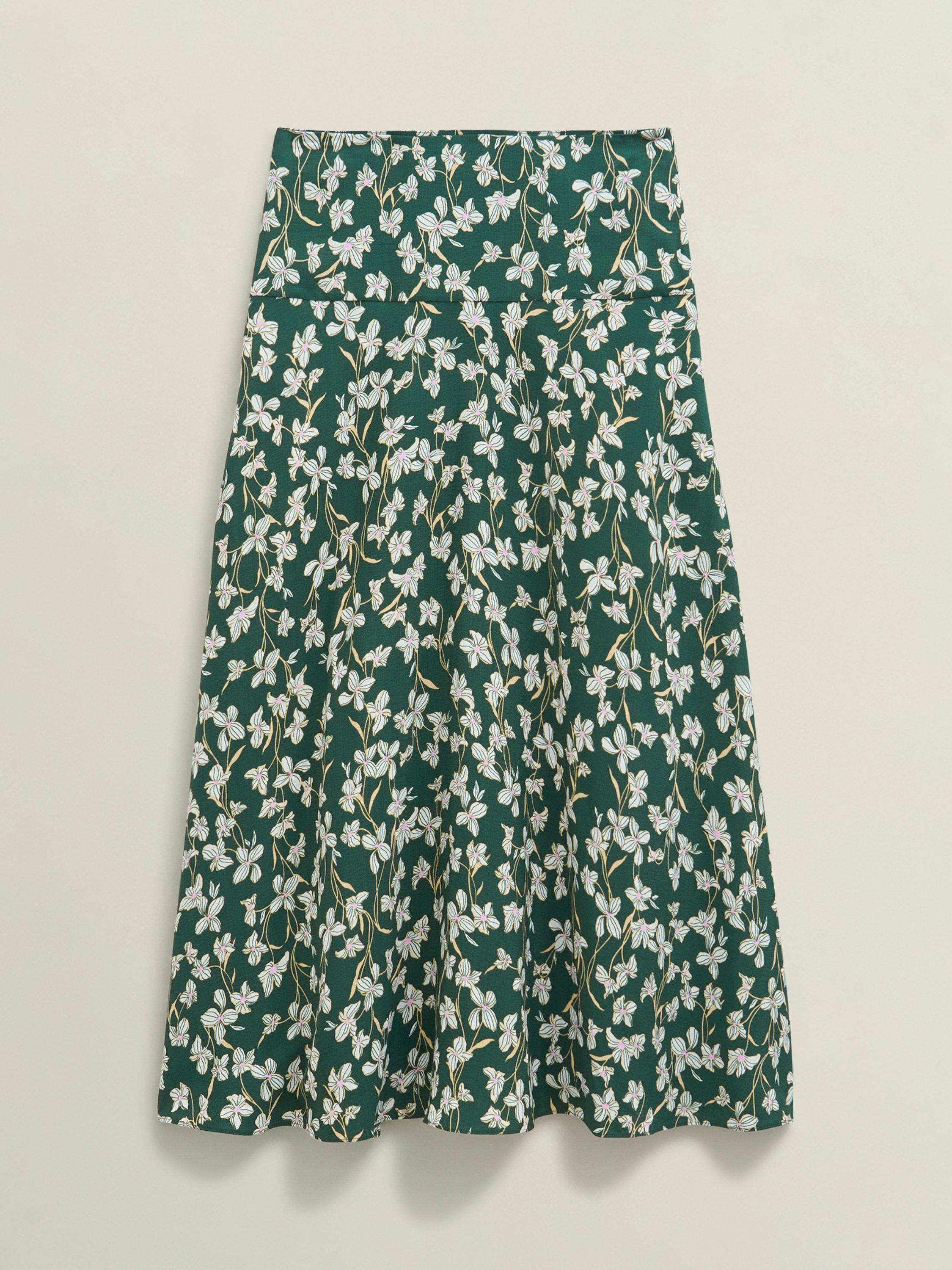Product image 4 of 5, which shows Hobbs Kiara Floral A-Line Midi Skirt, Green/Multi, 10