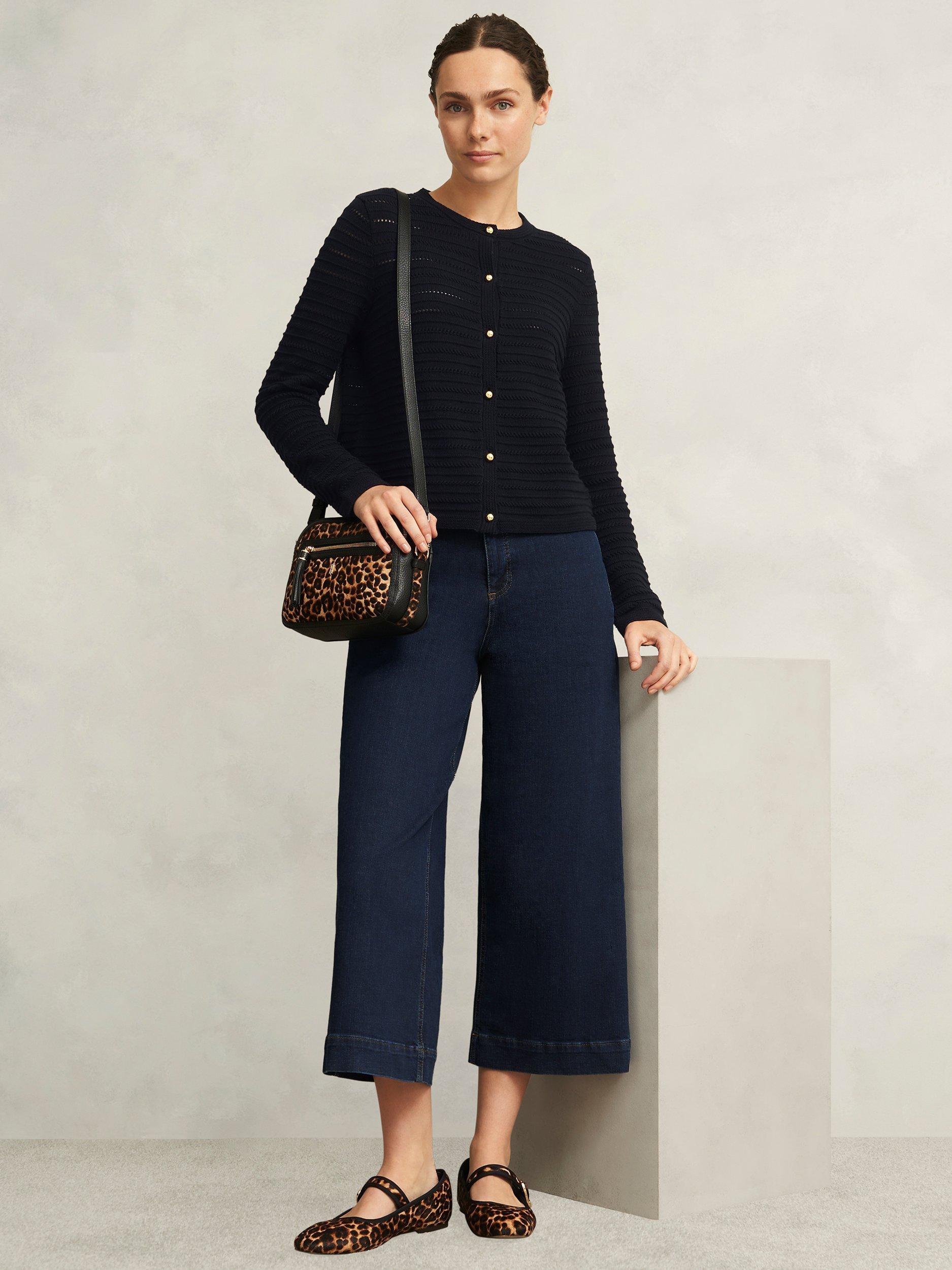 Product image 5 of 5, which shows Hobbs Amber Crew Neck Button Up Cotton Knit Cardigan, Hobbs Navy, L