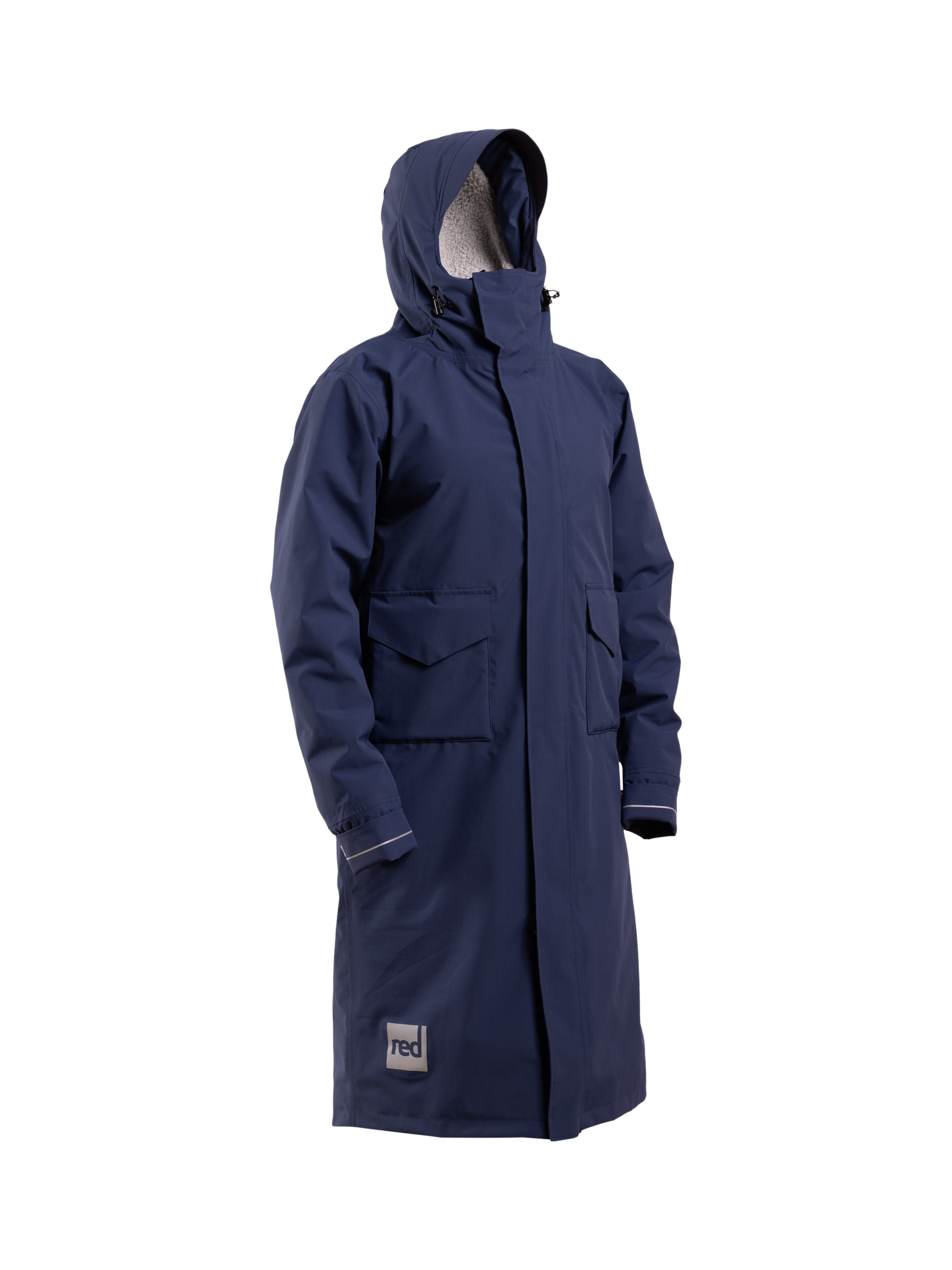 Product image 1 of 9, which shows Red Unisex EVO Pro Slimline Waterproof Changing Robe Parka Jacket, Admiral Blue, S