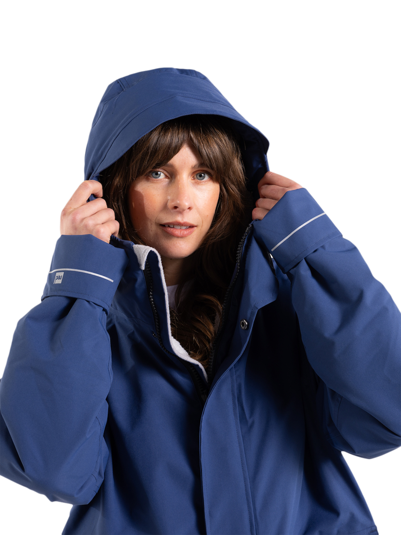 Product image 5 of 9, which shows Red Unisex EVO Pro Slimline Waterproof Changing Robe Parka Jacket, Admiral Blue, S