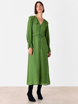 Whistles Frill Boho Midi Dress, Green, Green