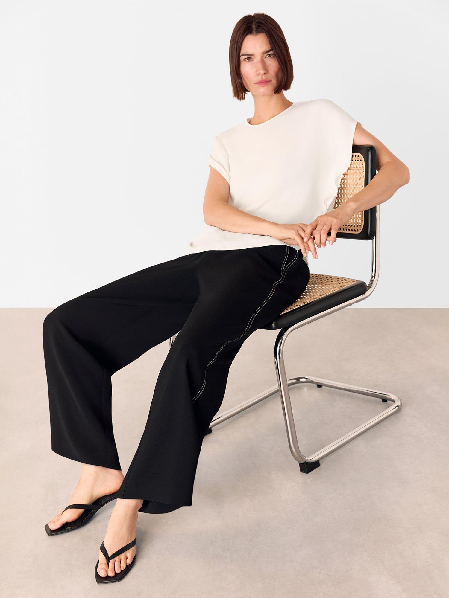 Product image 4 of 5, which shows Whistles Crepe Top, Ivory, 6