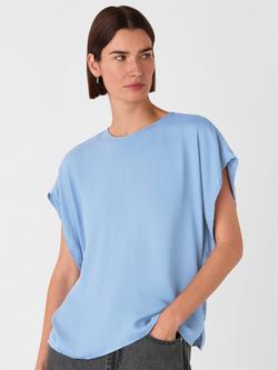Whistles Crepe Shell Top, Blue, Blue