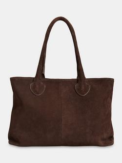 Whistles Leandra Suede Tote Bag, Chocolate, Chocolate