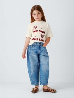 John Lewis Kids' Love Amour Short Sleeve T-Shirt, Cream/Pink - view 2, Cream, Pink