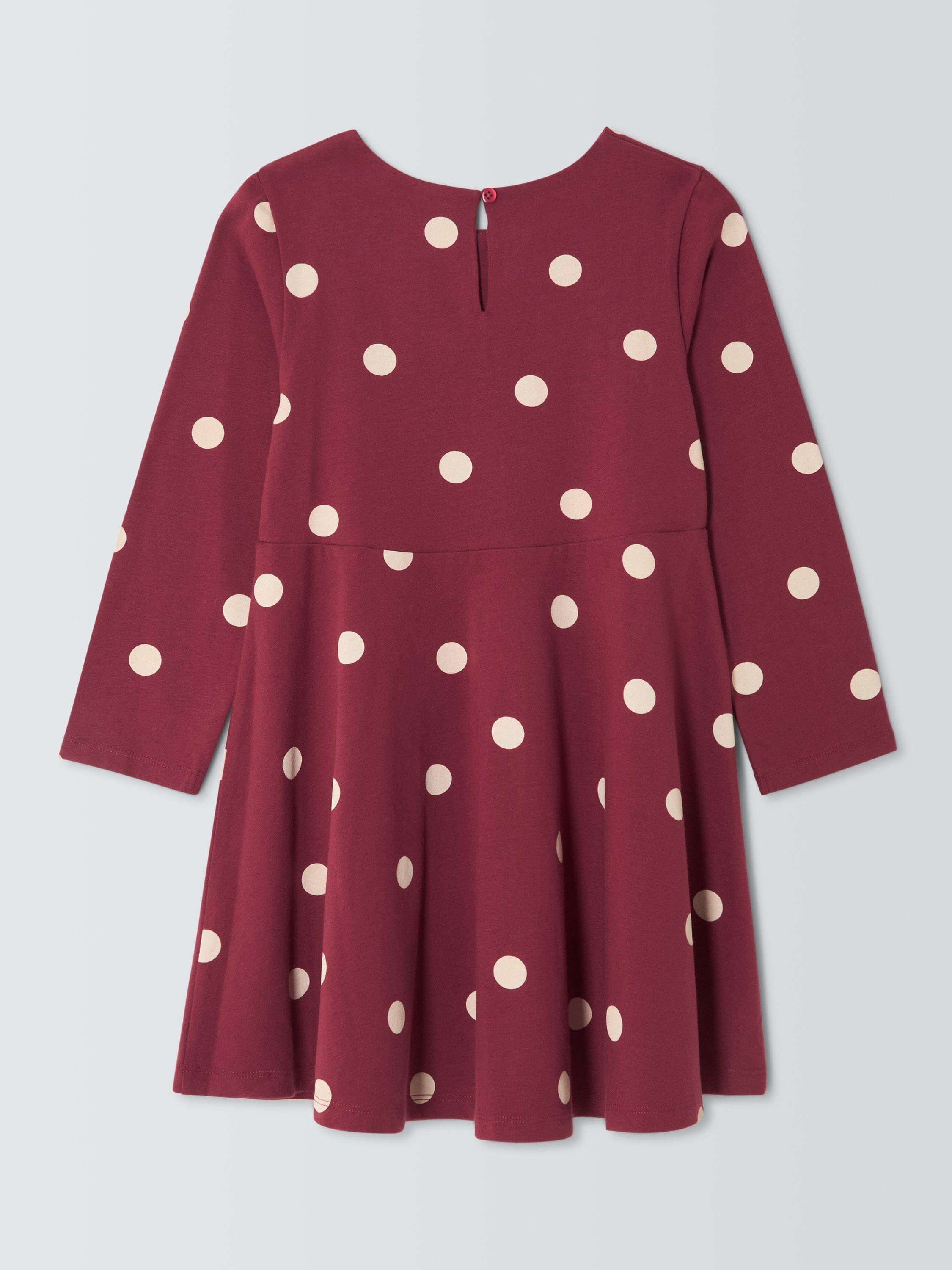Product image 6 of 7, which shows John Lewis Kids' Polka Dot Jersey Dress, Multi, 3 years