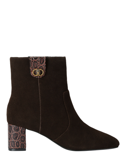 Kurt Geiger London Chelsea Trim Ankle Boots, Brown, Brown