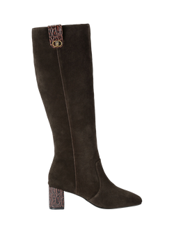 Kurt Geiger London Chelsea Trim Knee High Boots, Brown, Brown