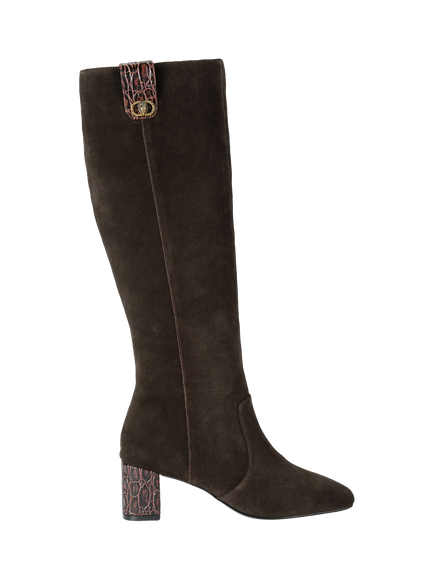 Kurt Geiger London Chelsea Trim Knee High Boots, Brown, Brown