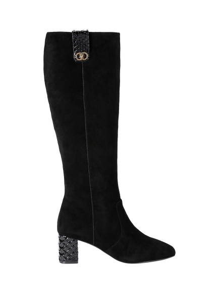 Kurt Geiger London Chelsea Trim  Knee High Boots, Black, Black