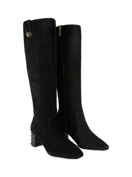 Kurt Geiger London Chelsea Trim  Knee High Boots, Black - view 2, Black