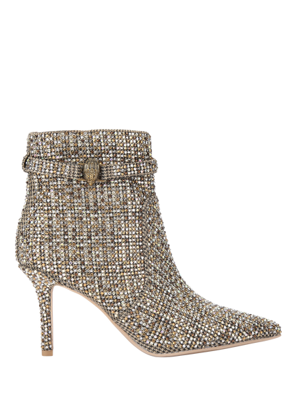 Kurt Geiger London Kensington2 Stiletto Embellished Ankle Boots, Gold/Multi, Gold/Multi