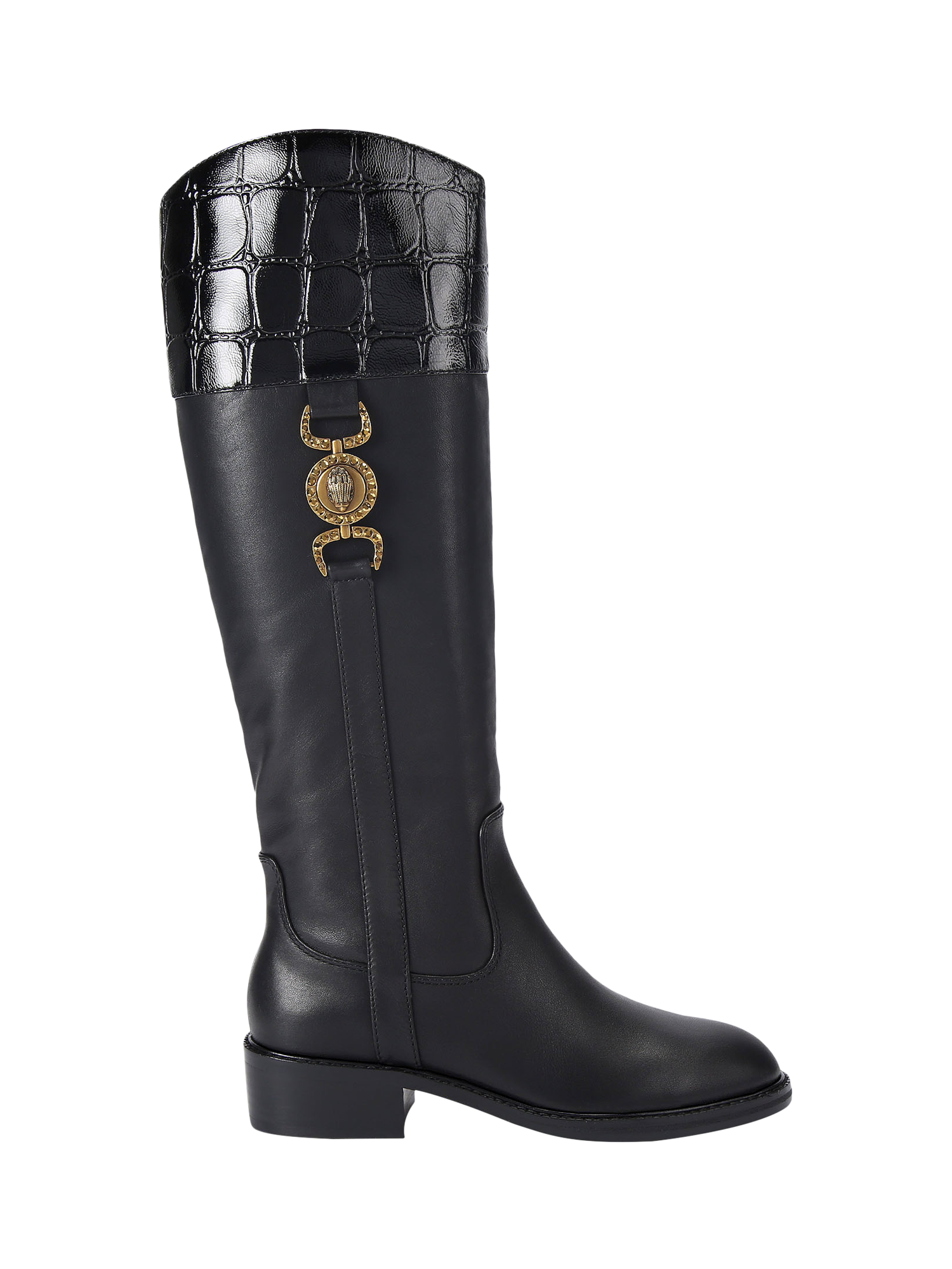 Kurt Geiger London Mansion Leather Riding Boots, Black