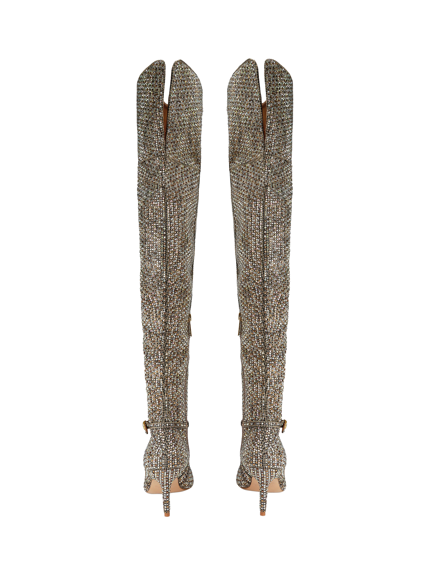 Product image 4 of 5, which shows Kurt Geiger London Mayfair Pointed Knee High Boots, Beige, 3