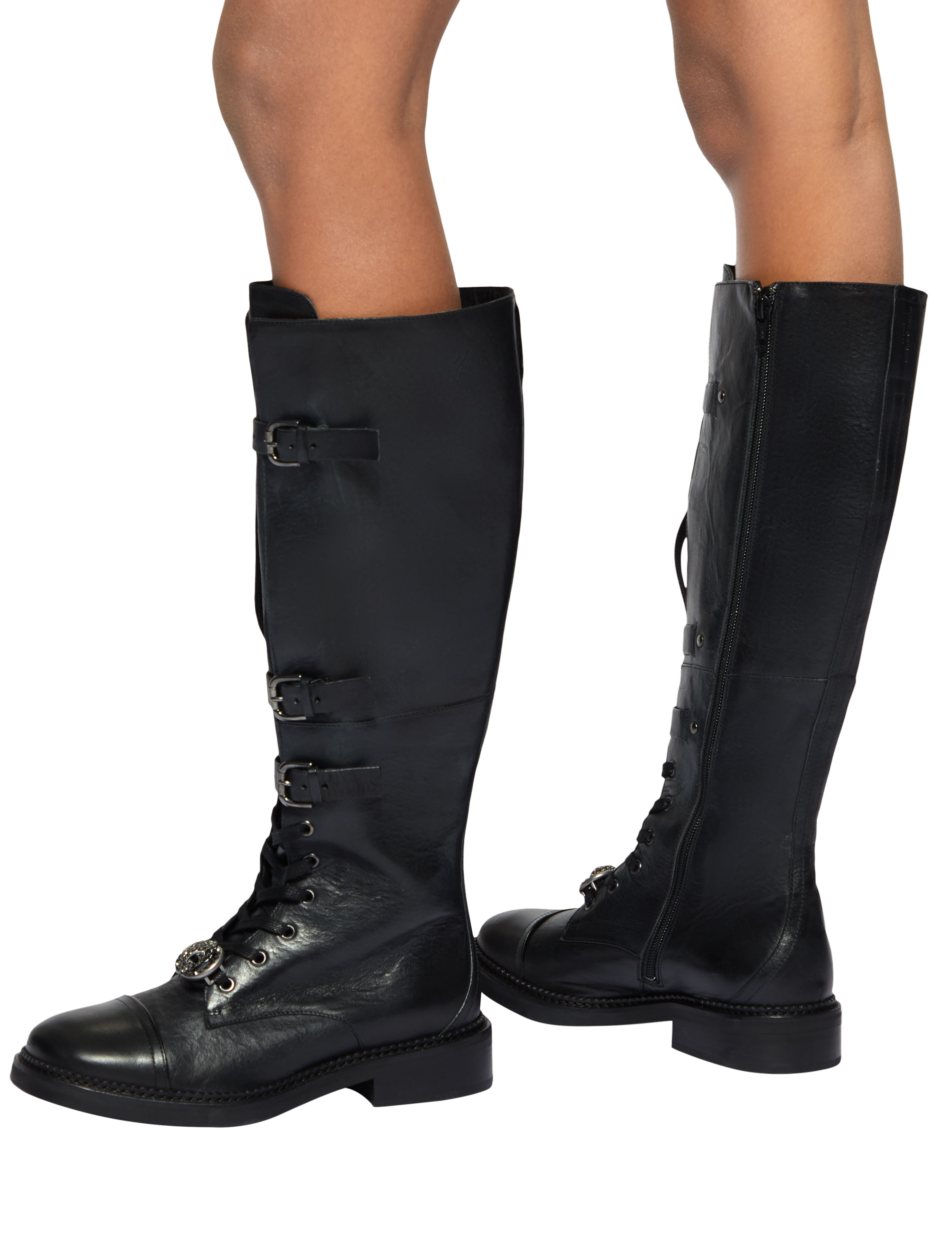 Product image 2 of 6, which shows Kurt Geiger London Monument Leather Boots, Black, 3