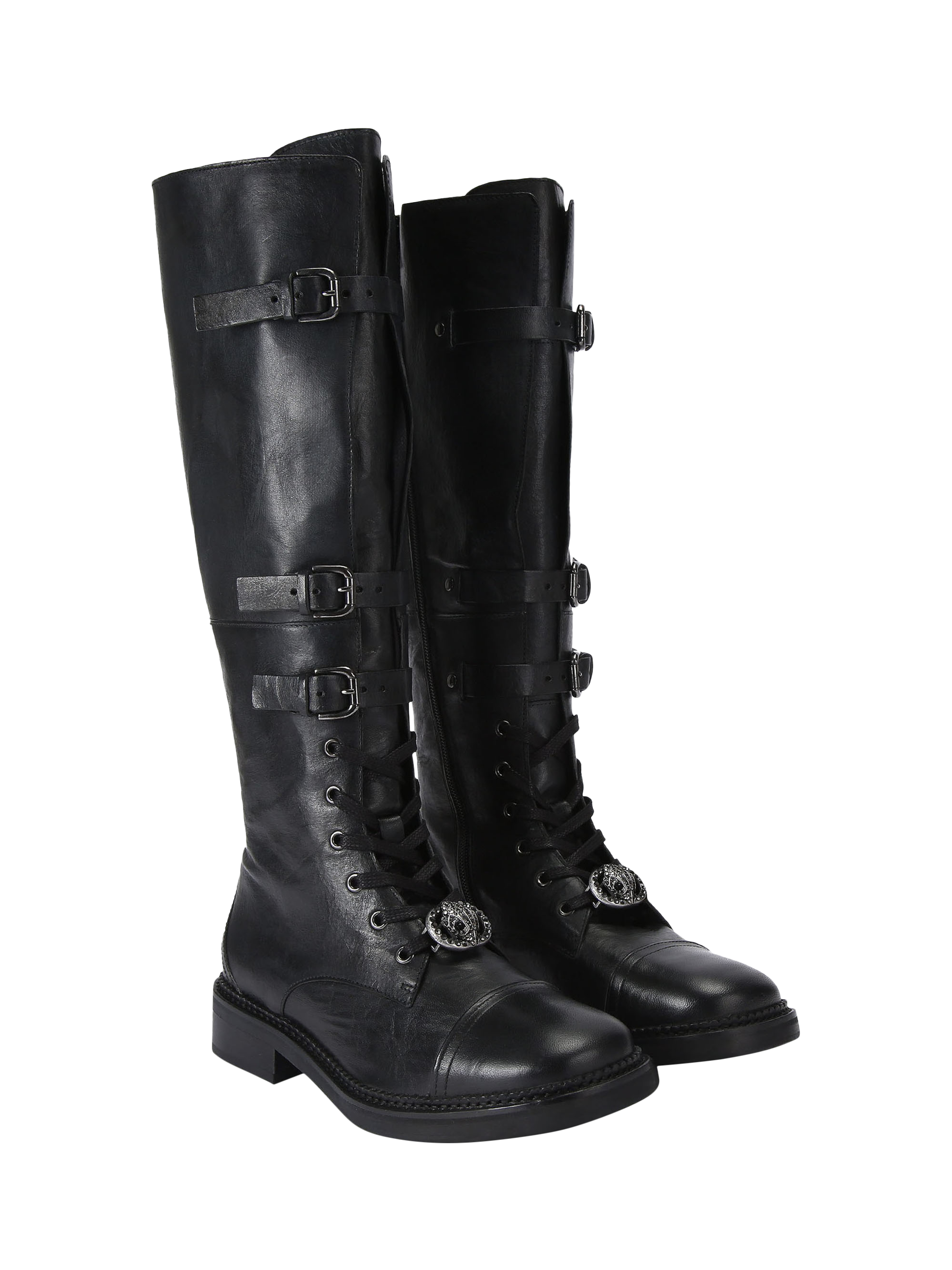 Product image 3 of 6, which shows Kurt Geiger London Monument Leather Boots, Black, 3