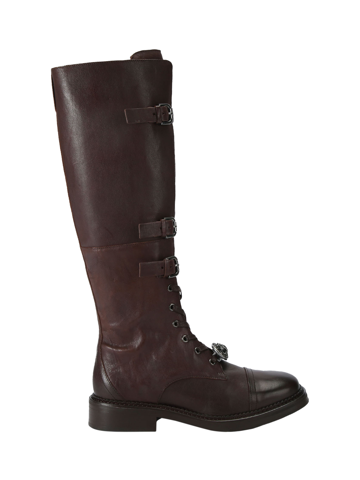 Product image 1 of 6, which shows Kurt Geiger London Monument Leather Boots, Brown, 3