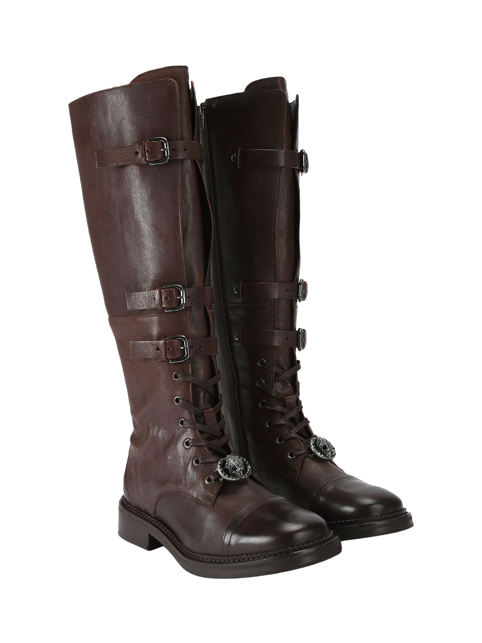 Product image 3 of 6, which shows Kurt Geiger London Monument Leather Boots, Brown, 3