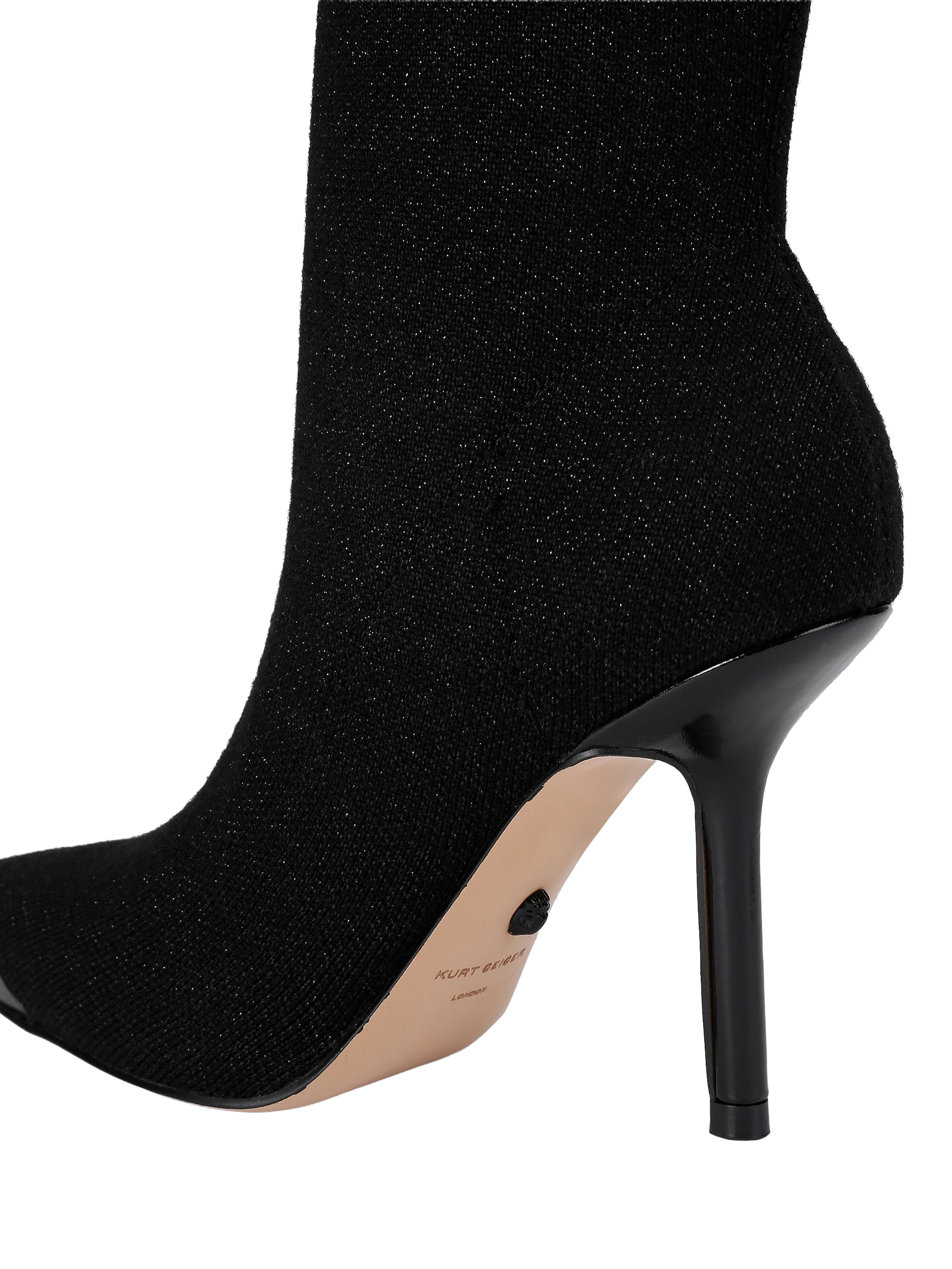 Product image 5 of 5, which shows Kurt Geiger London Regent Cap Point Toe Ankle Boots, Black, 3